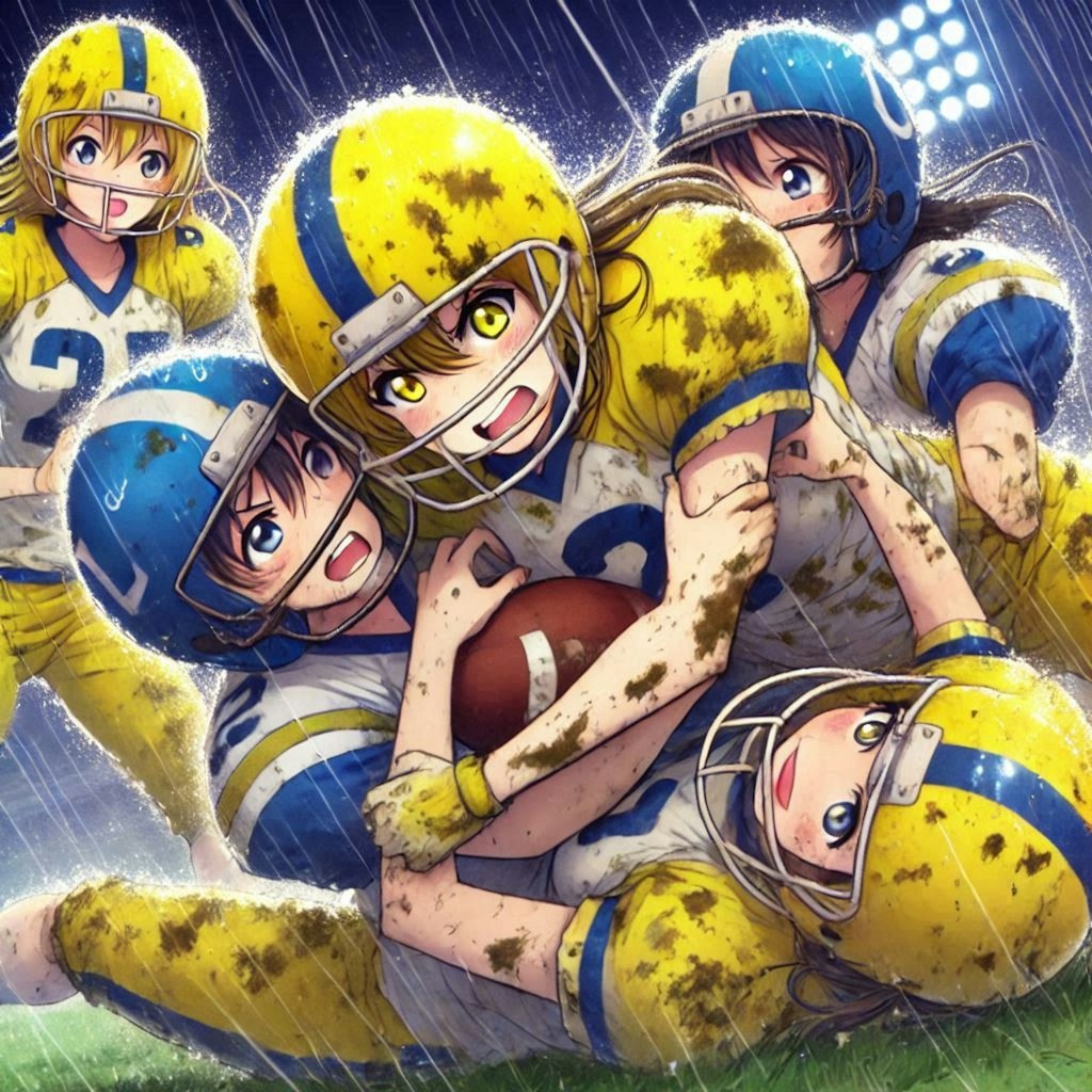 🏈泥まみれの女子アメフト 114