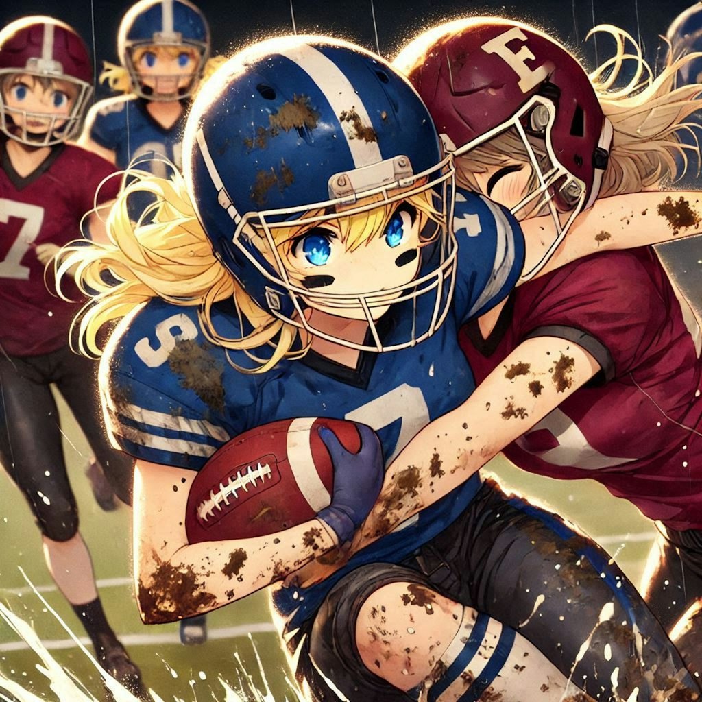 🏈泥まみれの女子アメフト 114