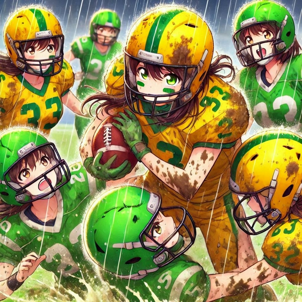 🏈泥まみれの女子アメフト 114