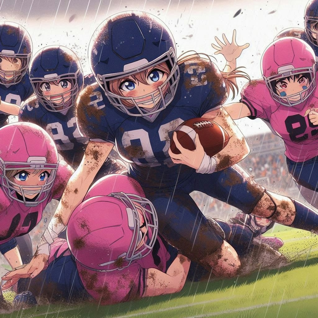 🏈泥まみれの女子アメフト 114