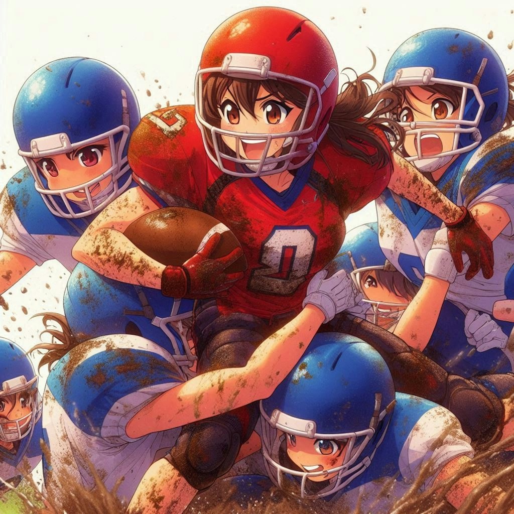 🏈泥まみれの女子アメフト 114