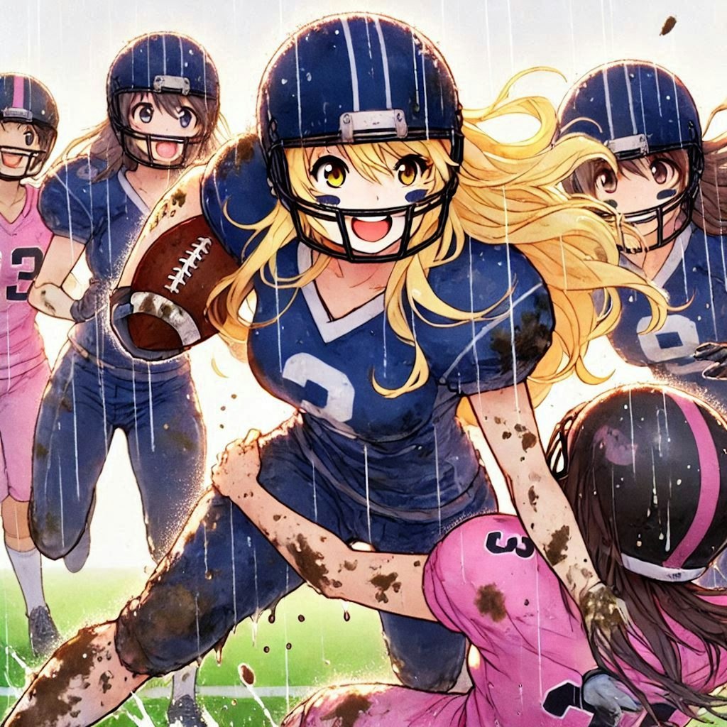 🏈泥まみれの女子アメフト 114