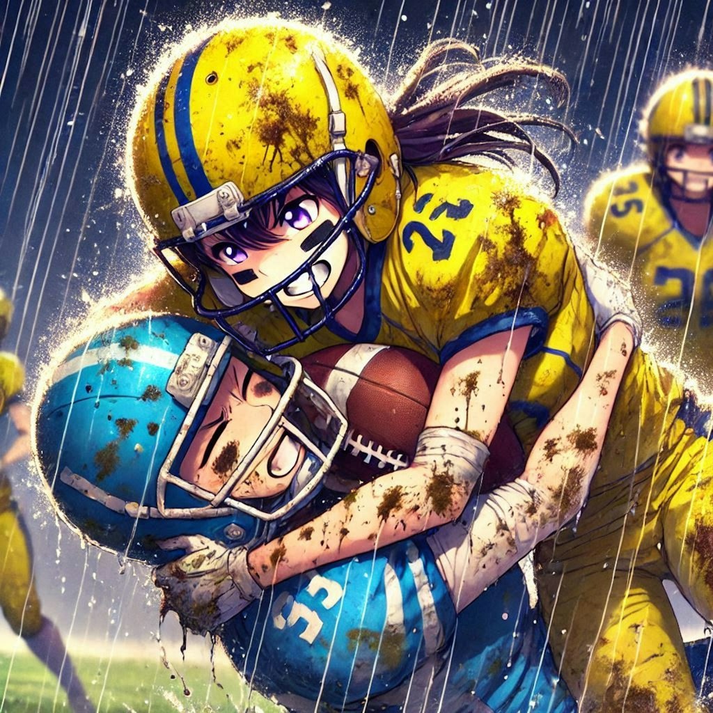 🏈泥まみれの女子アメフト 114