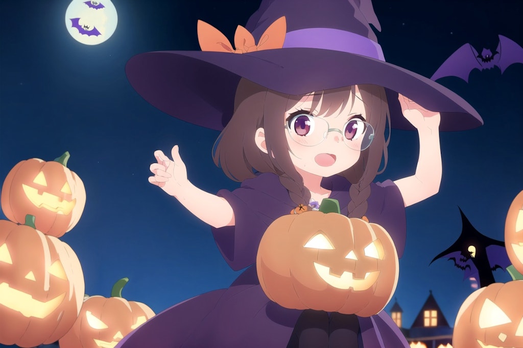 紙芝居のイラスト風ハロウィン委員長ちゃん