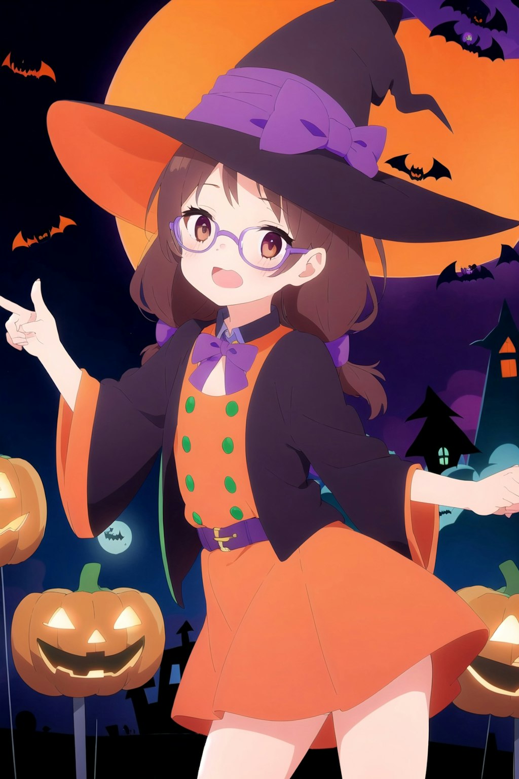 紙芝居のイラスト風ハロウィン委員長ちゃん