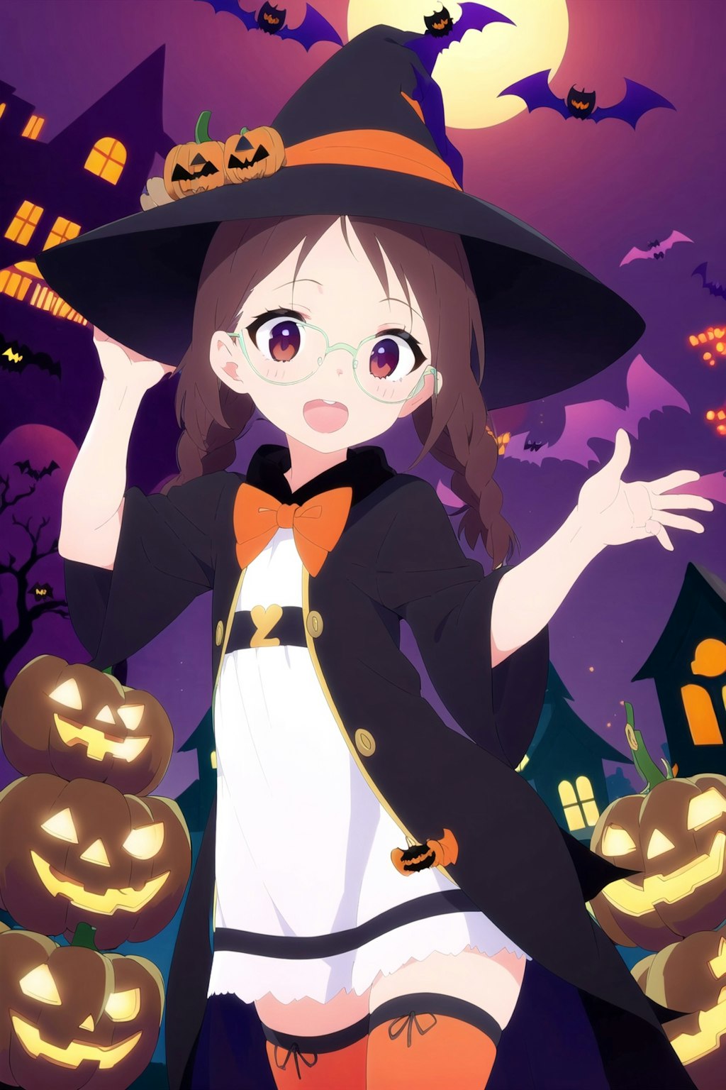 紙芝居のイラスト風ハロウィン委員長ちゃん