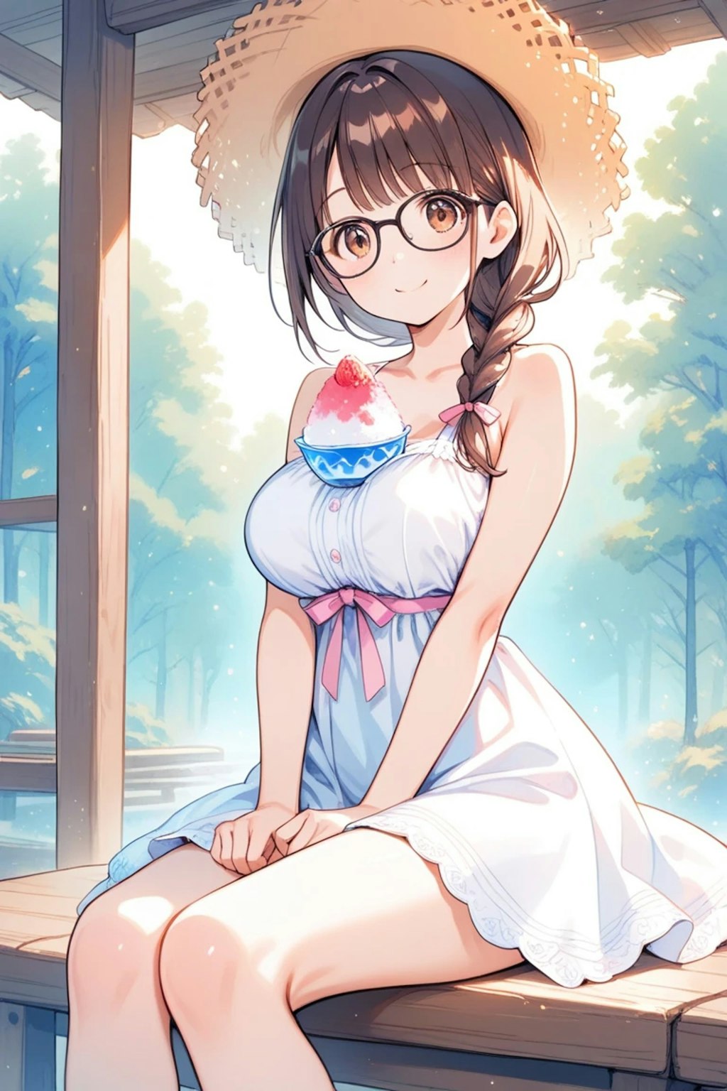 夏いちごのかき氷