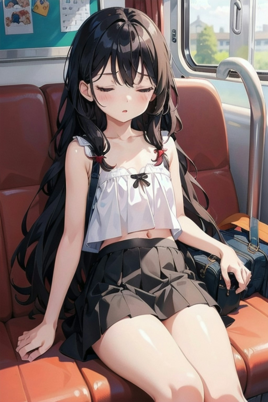 電車通学の女の子