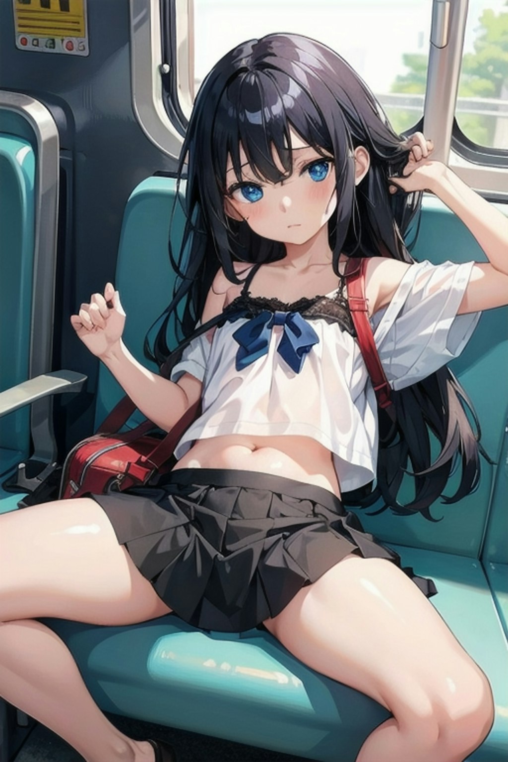 電車通学の女の子