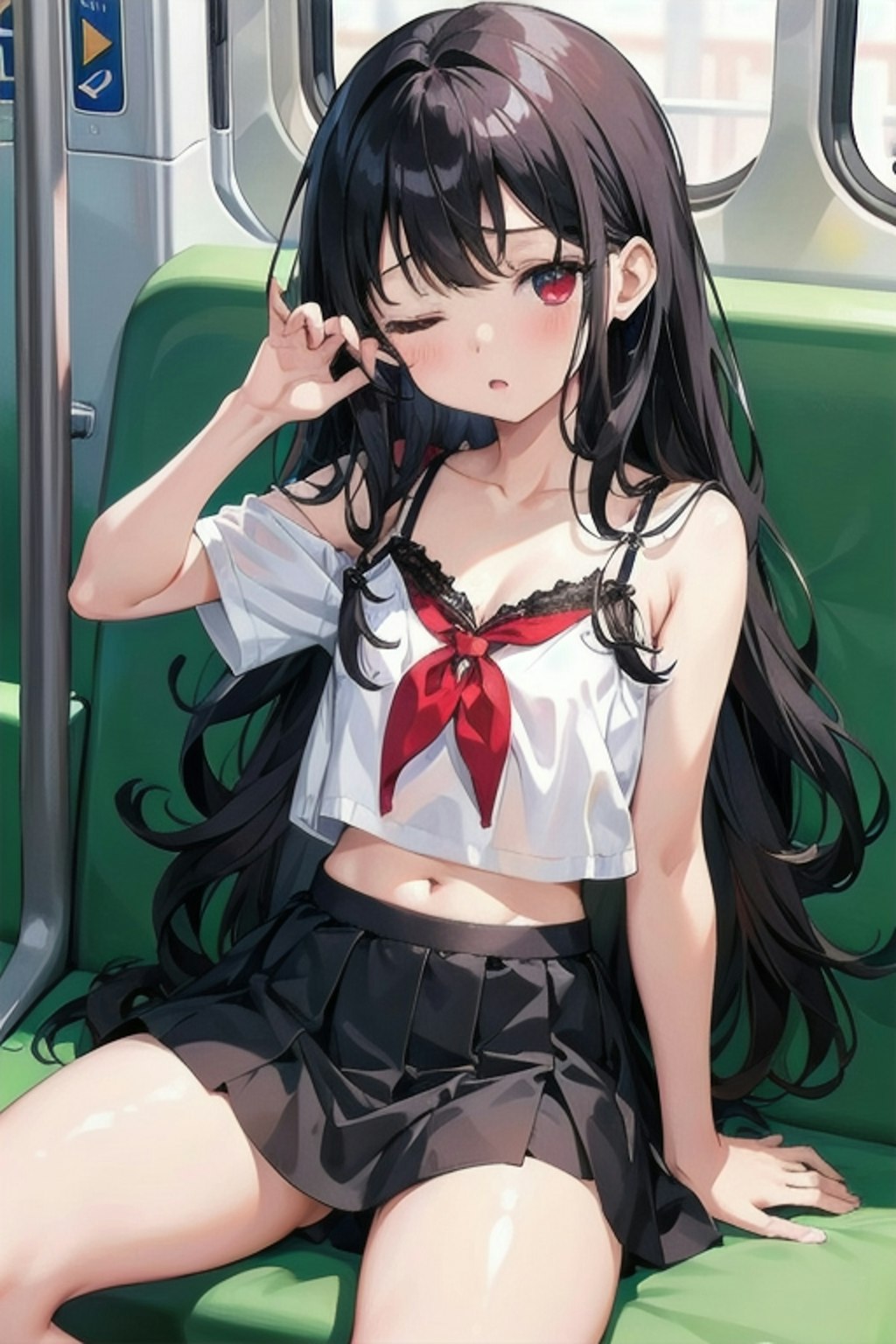 電車通学の女の子