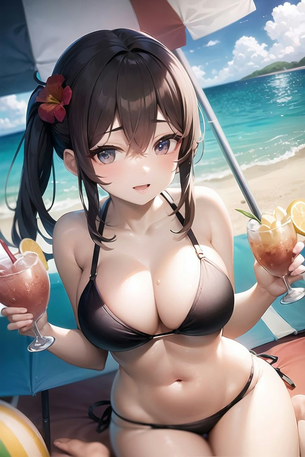 夏の海だね♡