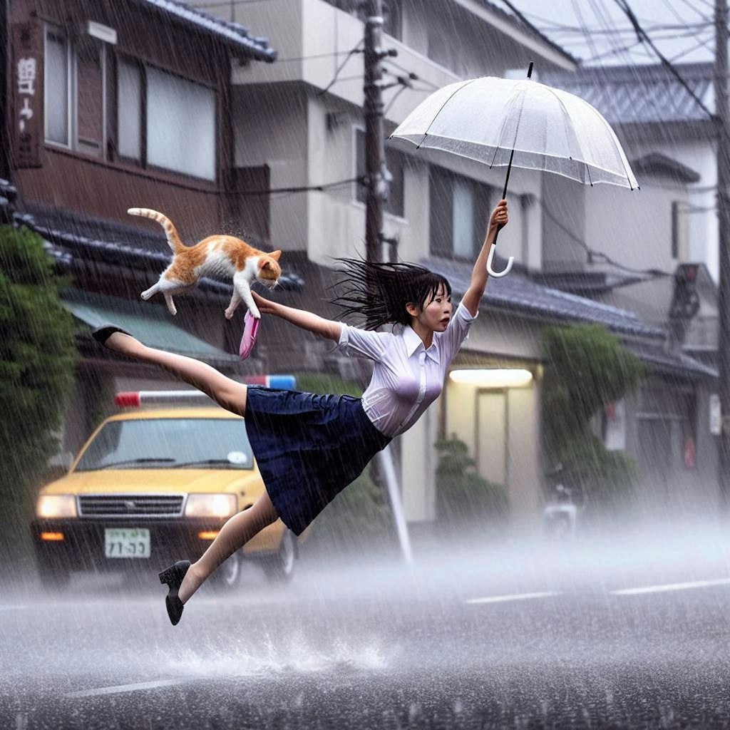 台風やばいニャ