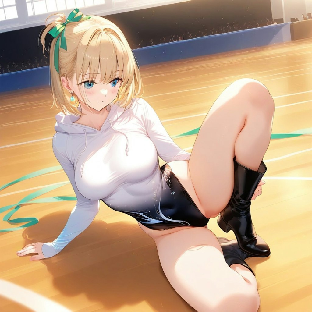 金髪ショート新体操美少女