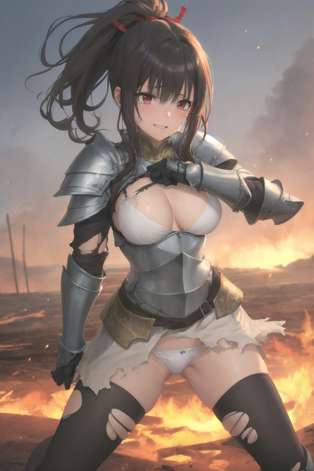 敗北した女戦士