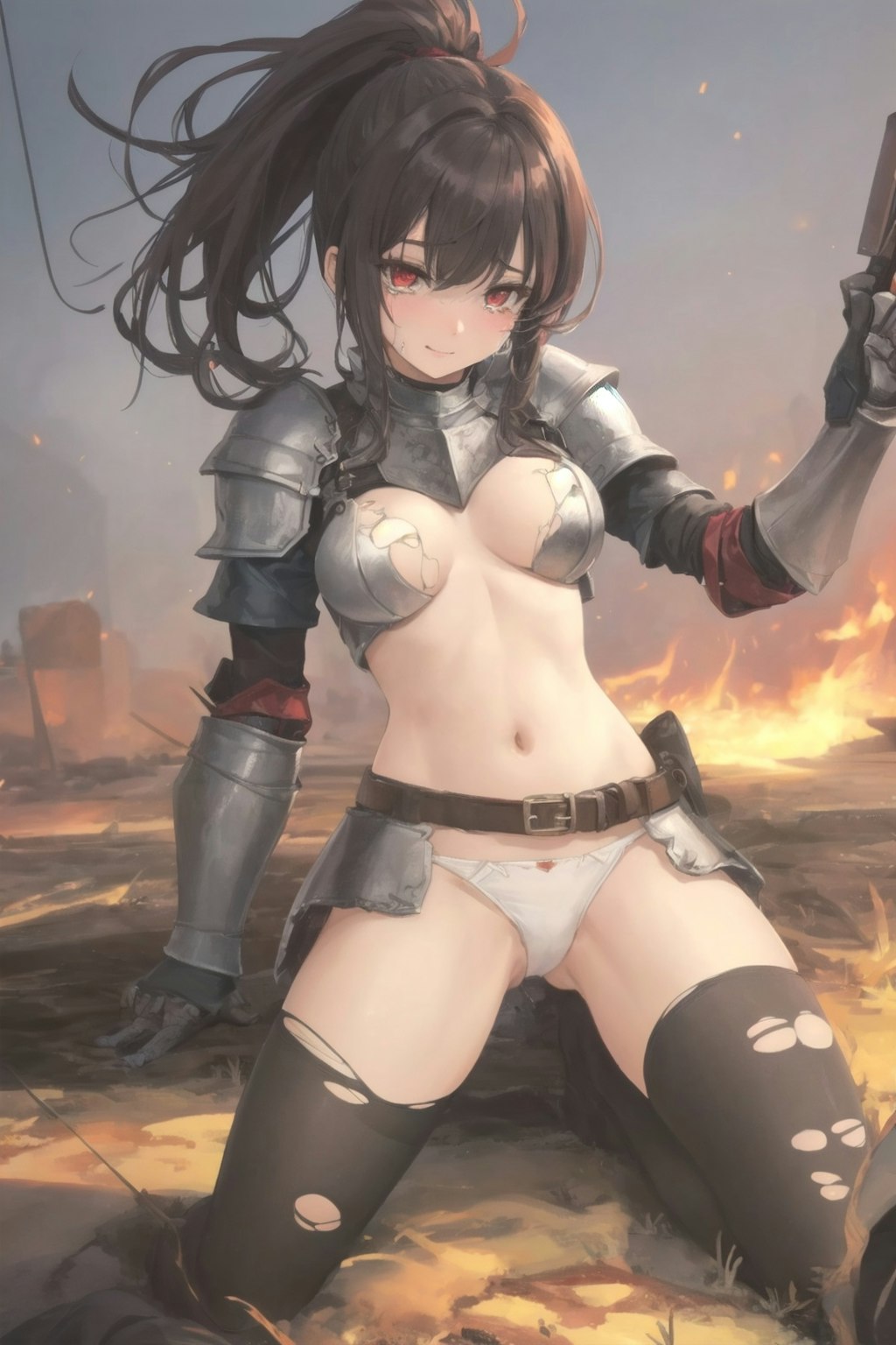 敗北した女戦士