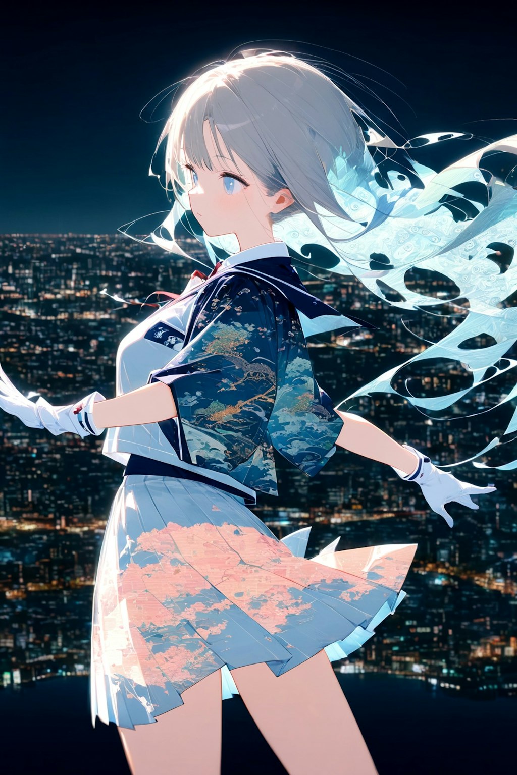 ALTAIRで夜景と少女