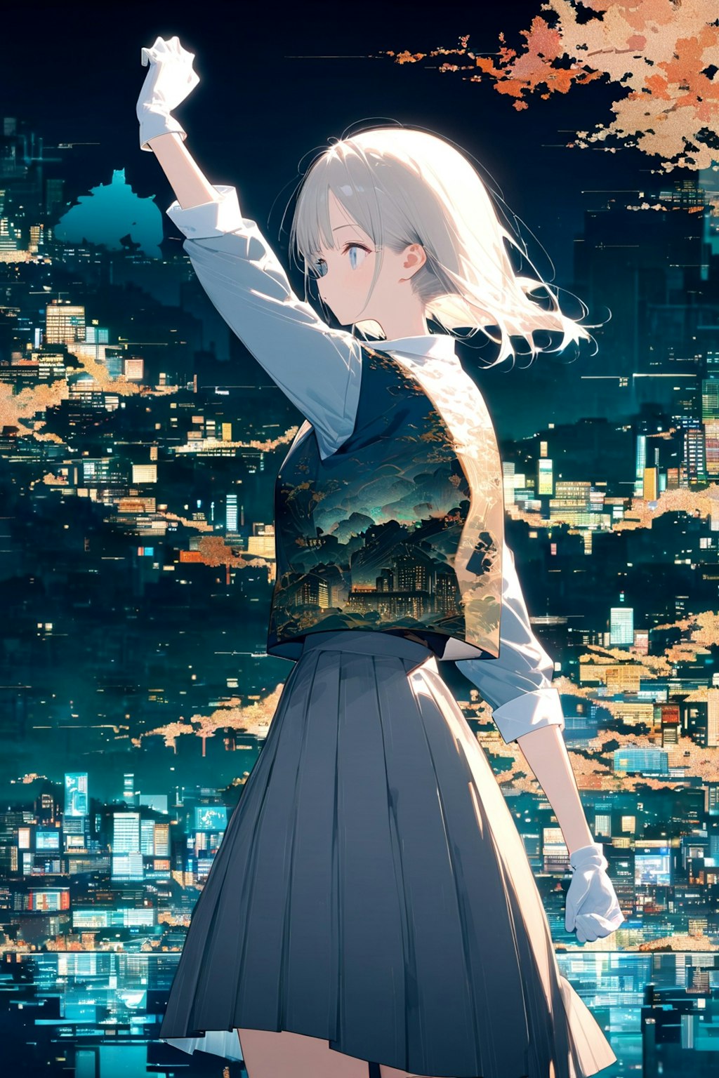 ALTAIRで夜景と少女