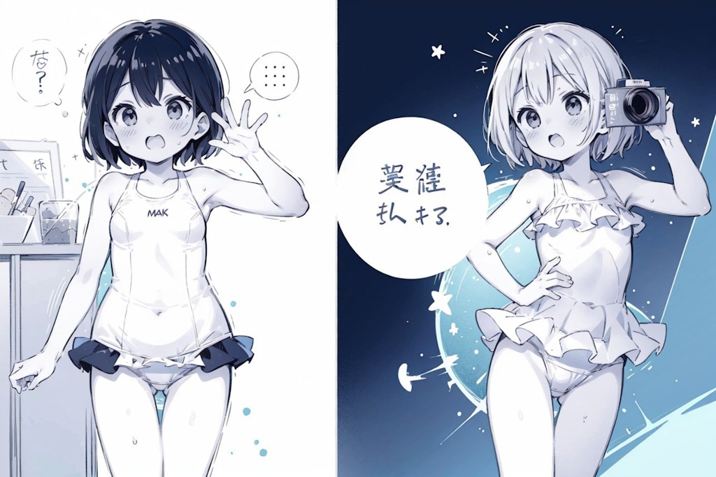 僕の水着撮影会、初体験は「妹！」（AIちゃん架空漫画！）