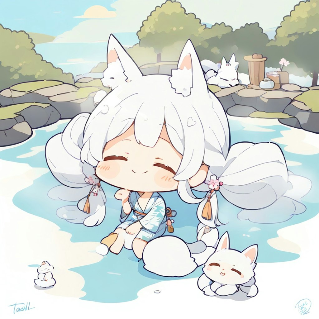 白狐と温泉3