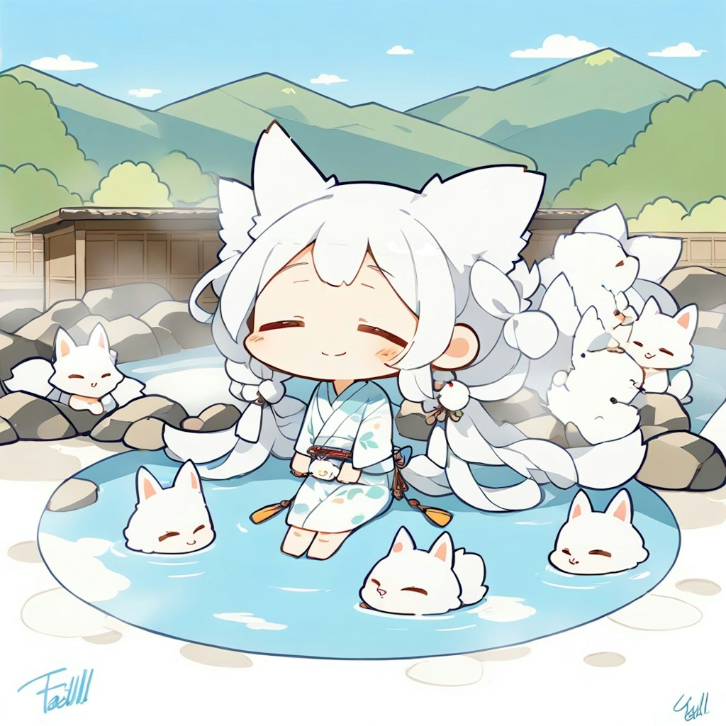 白狐と温泉3