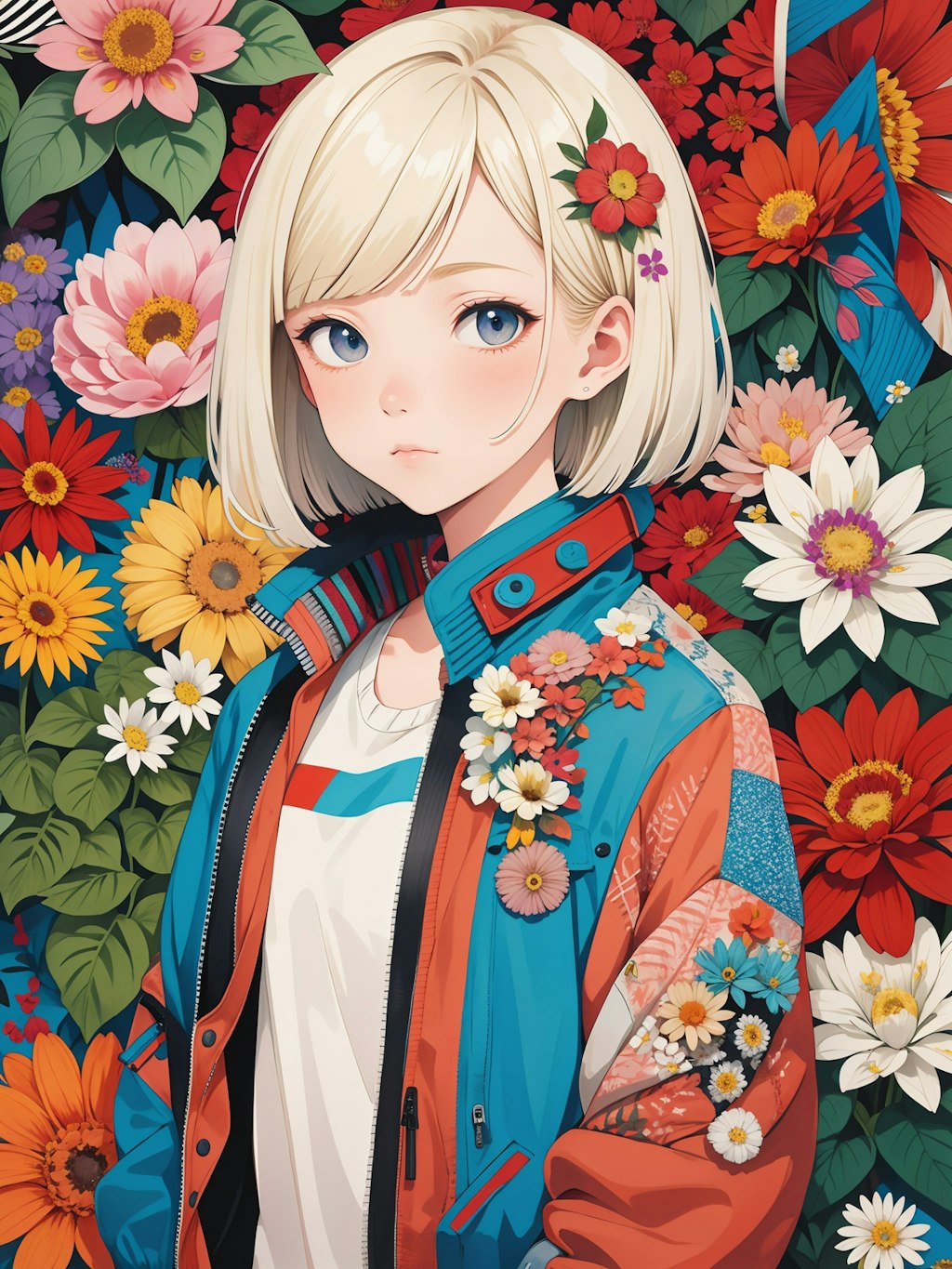 flower jacket girl