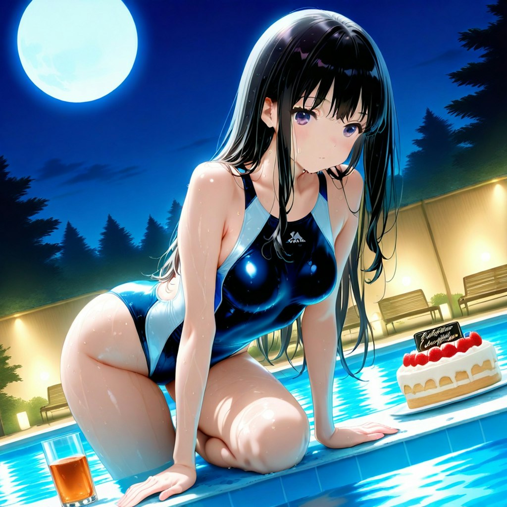 競泳水着の少女