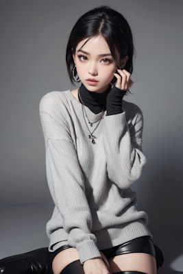 gray knit sweater