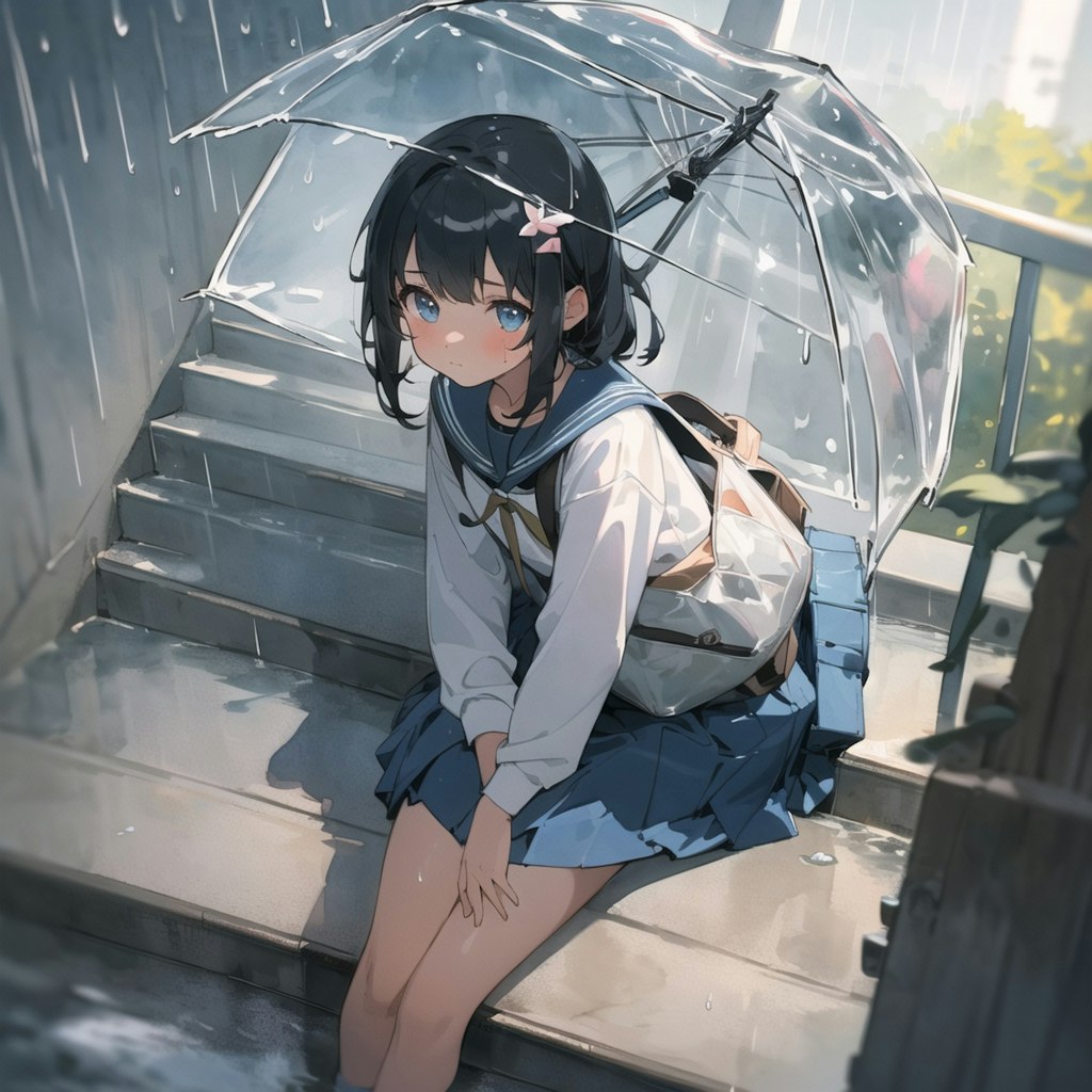 雨と少女