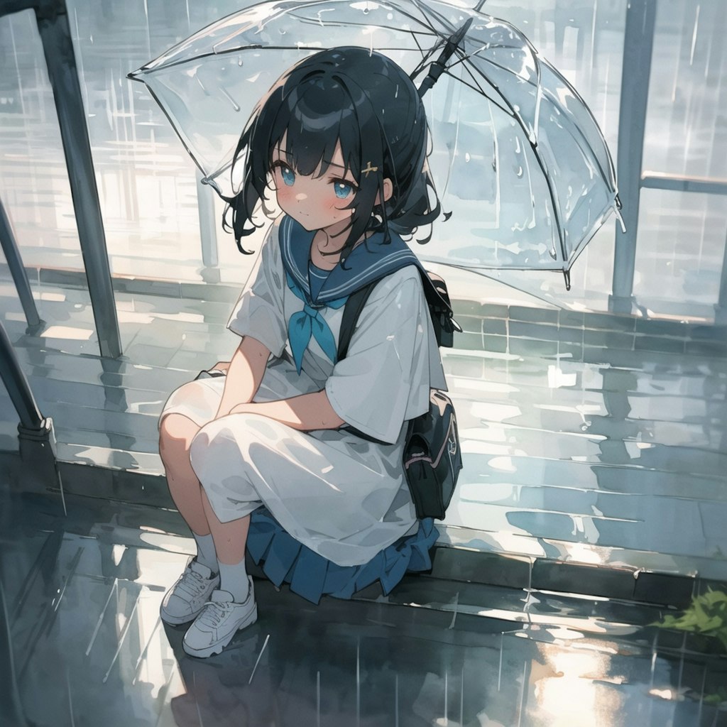 雨と少女