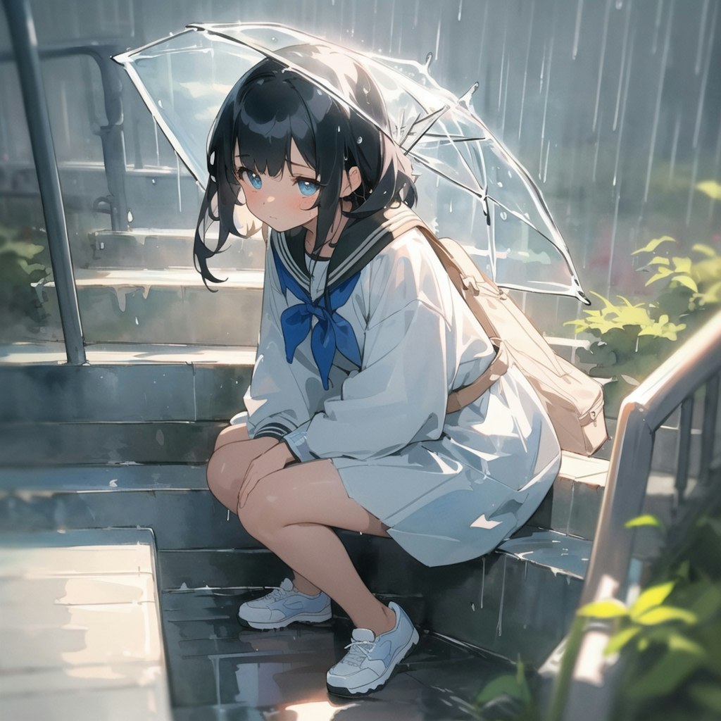 雨と少女