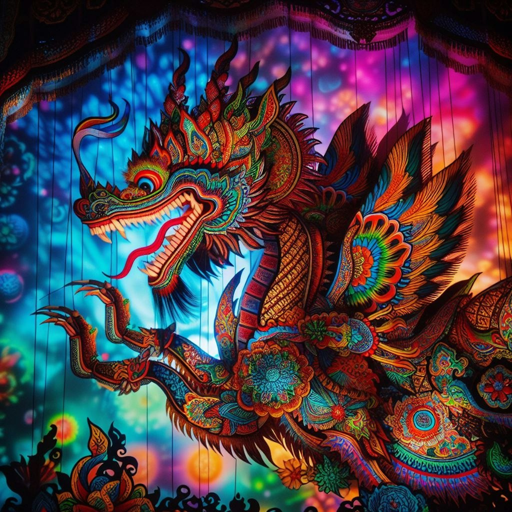 ドラゴンの影絵