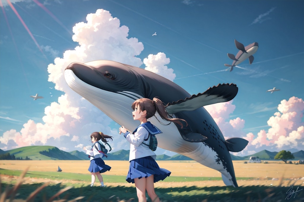 ヒレが多い空飛ぶクジラ