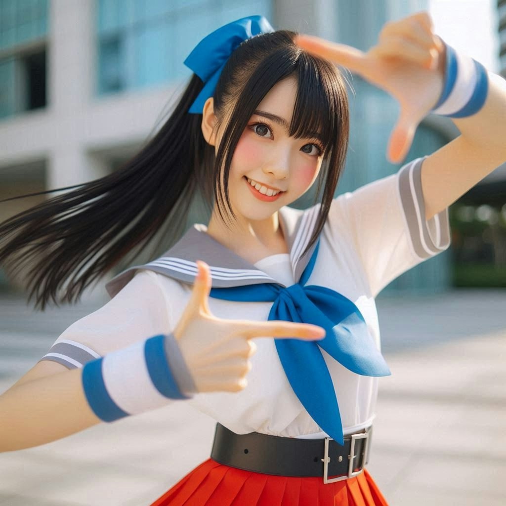 指フレームにチャレンジ