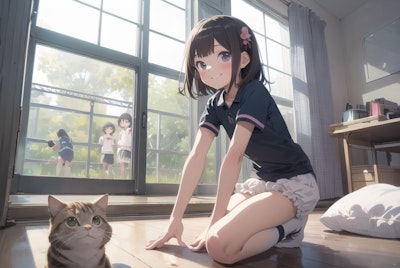 猫と体操少女 : 2023.12.17