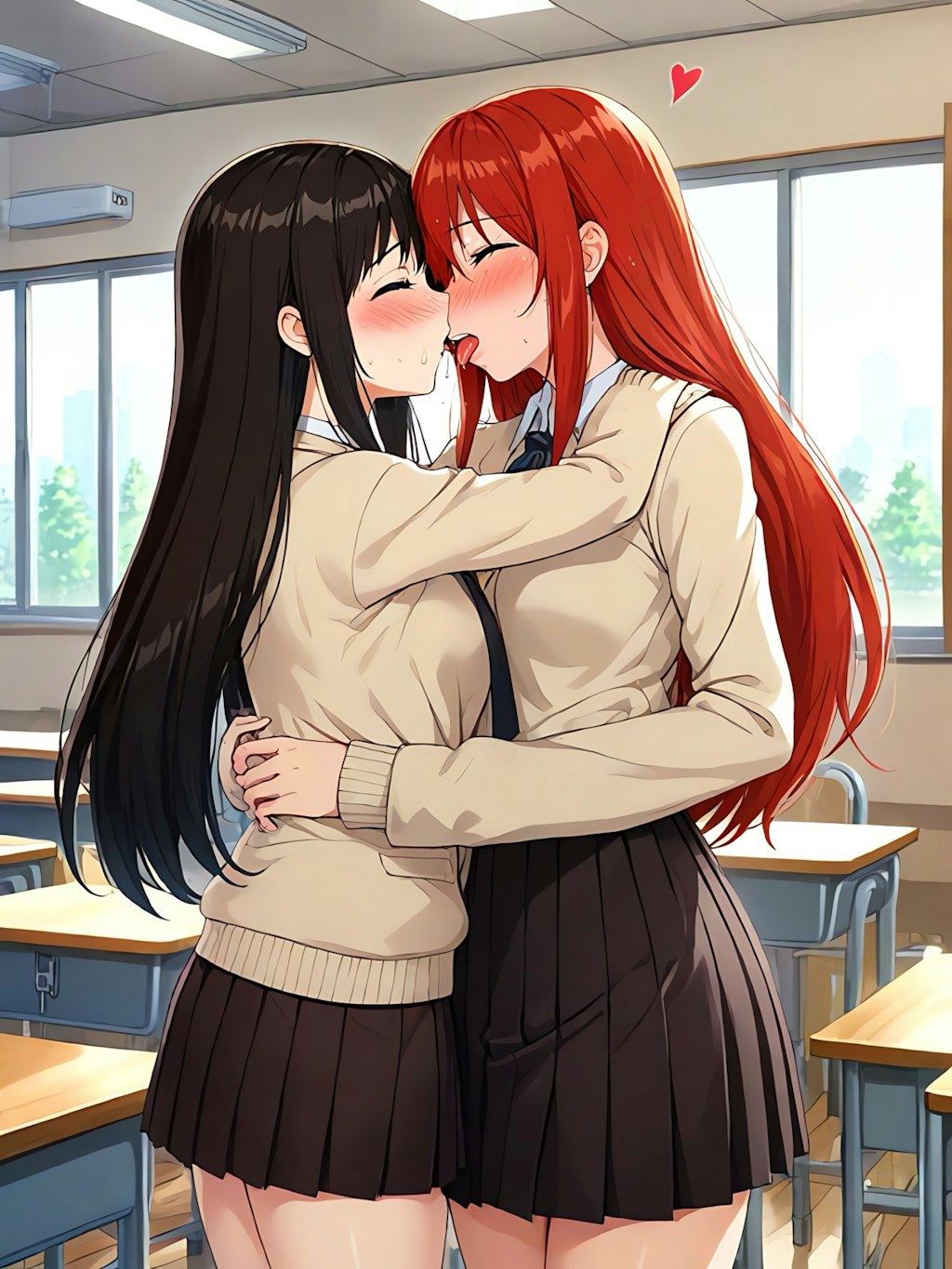 午後の教室！教室の百合💖