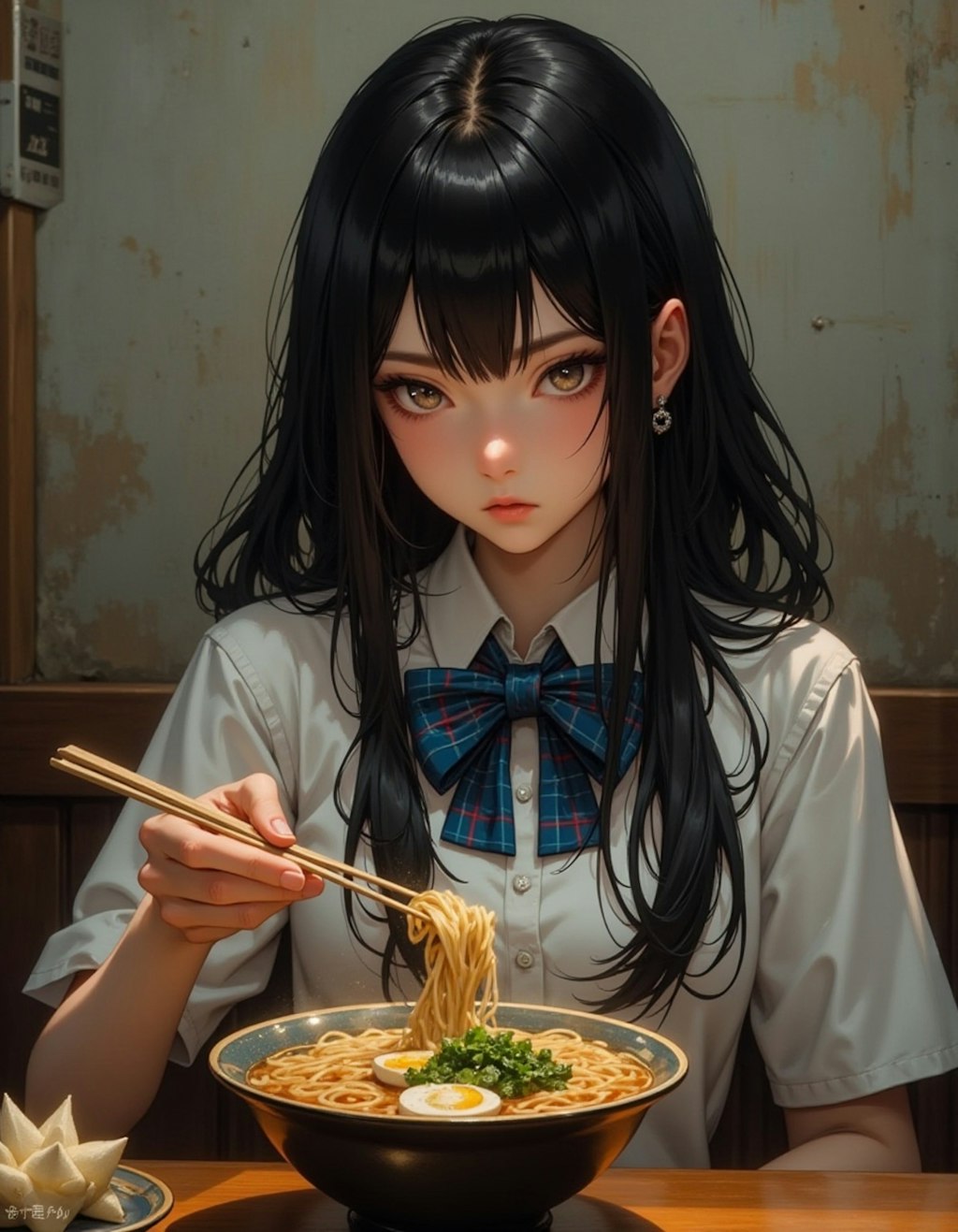 謎の黒髪パッツン美少女を拾った主人公はラーメン屋にいきがち