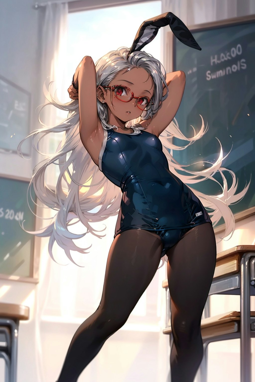 スク水バニーの眼鏡っ娘