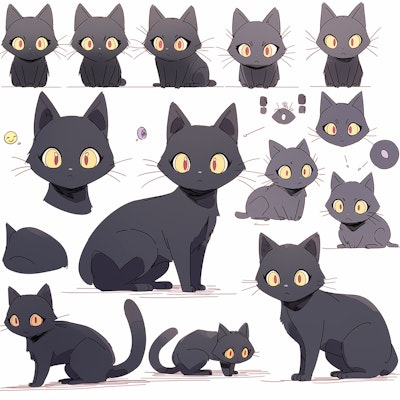 黒猫をどうやって動かせばかわいいだろうか？