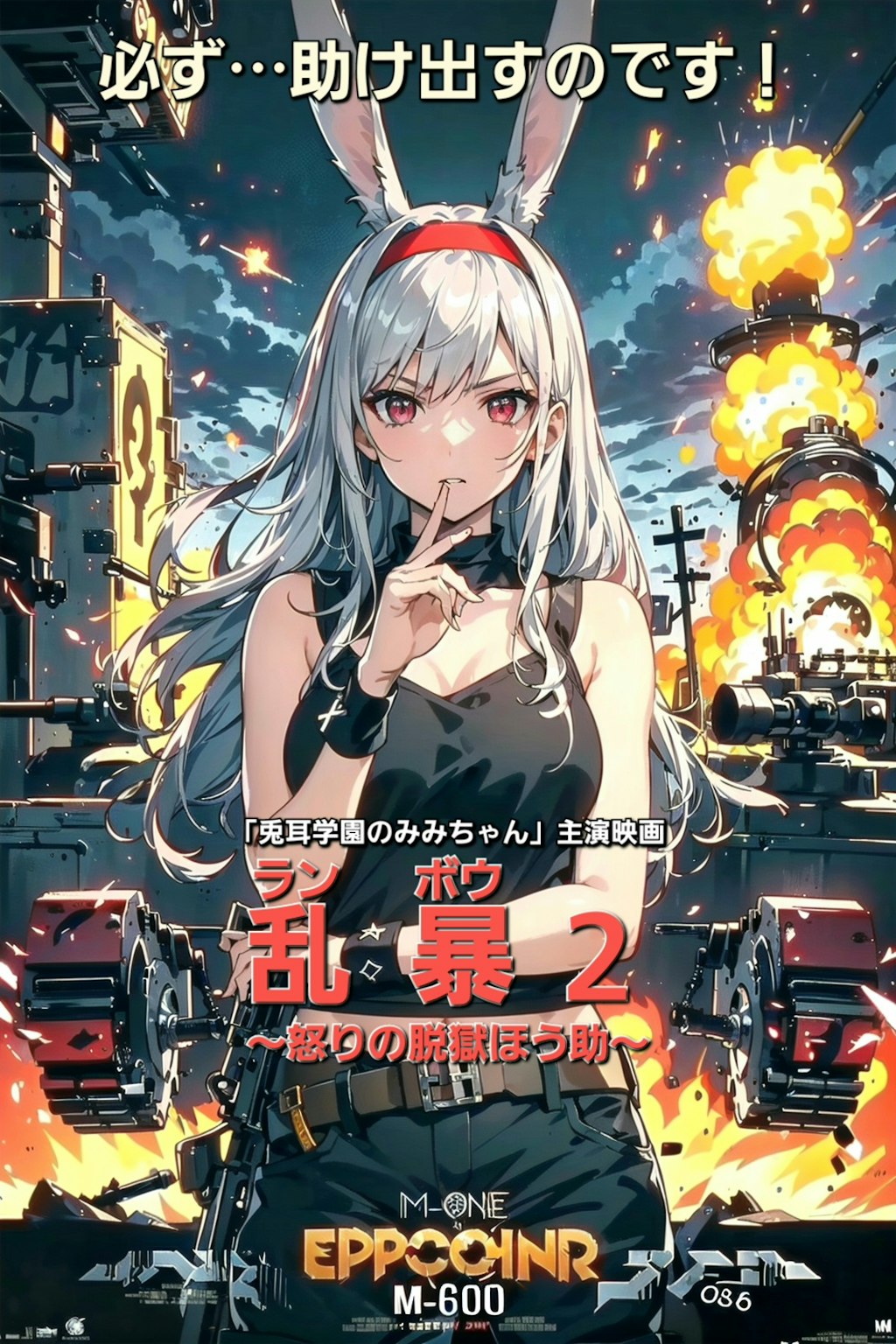 兎耳学園のみみちゃん主演映画「乱暴2～怒りの脱獄ほう助～」映画ポスター風🎥