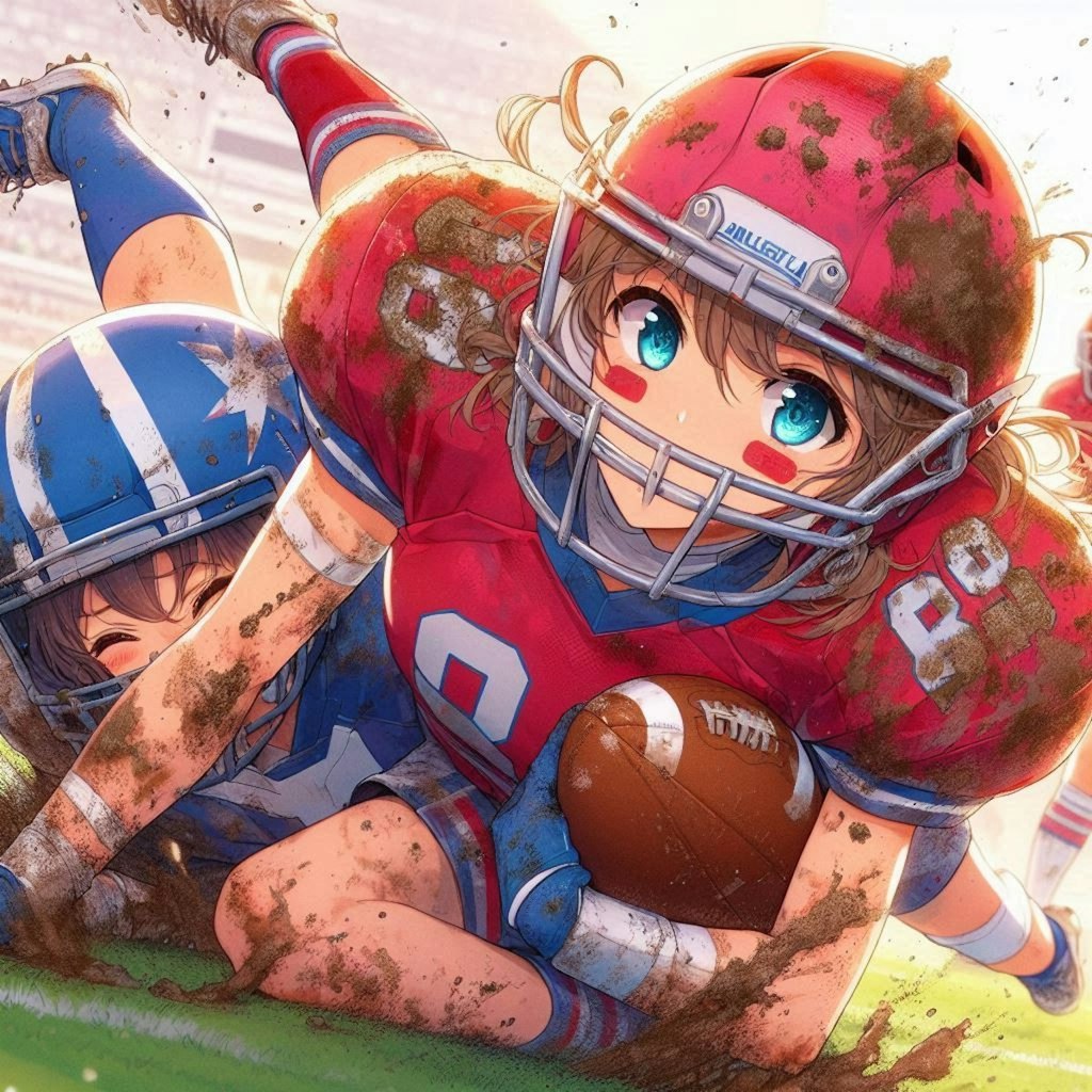 🏈泥まみれの女子アメフト 105