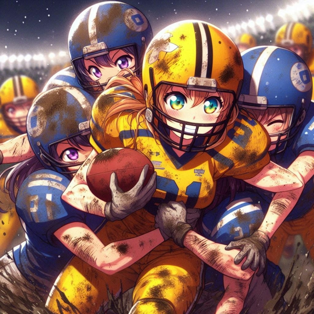 🏈泥まみれの女子アメフト 105