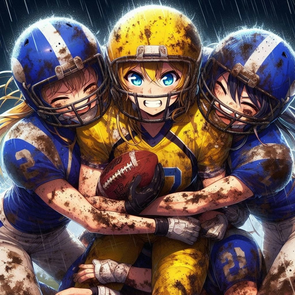 🏈泥まみれの女子アメフト 105