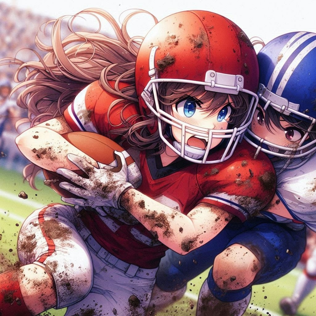 🏈泥まみれの女子アメフト 105