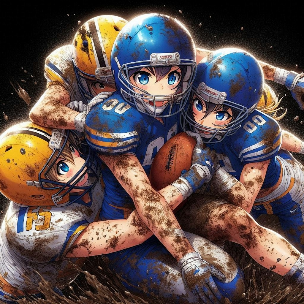 🏈泥まみれの女子アメフト 105