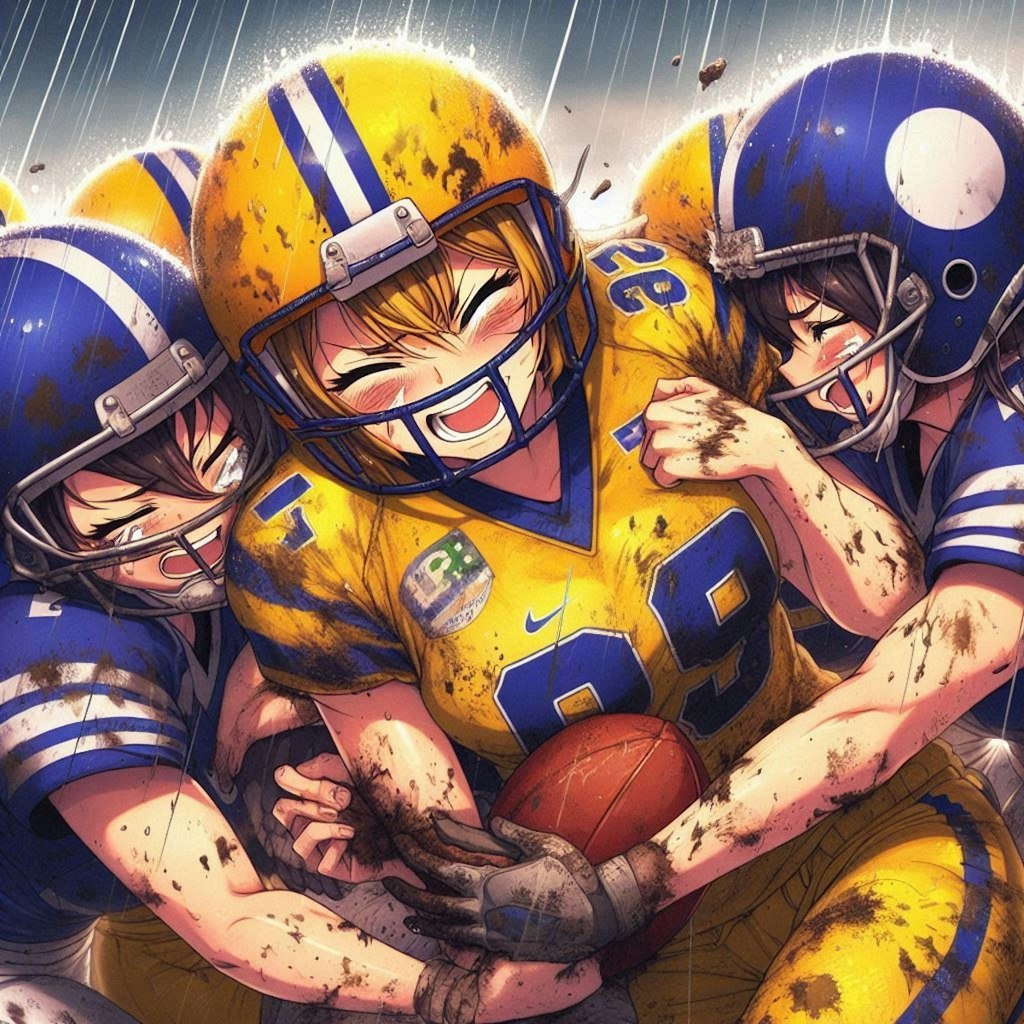 🏈泥まみれの女子アメフト 105