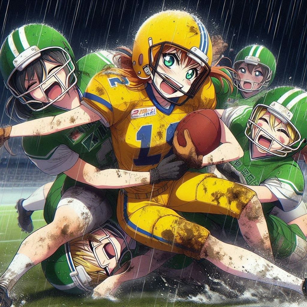 🏈泥まみれの女子アメフト 105