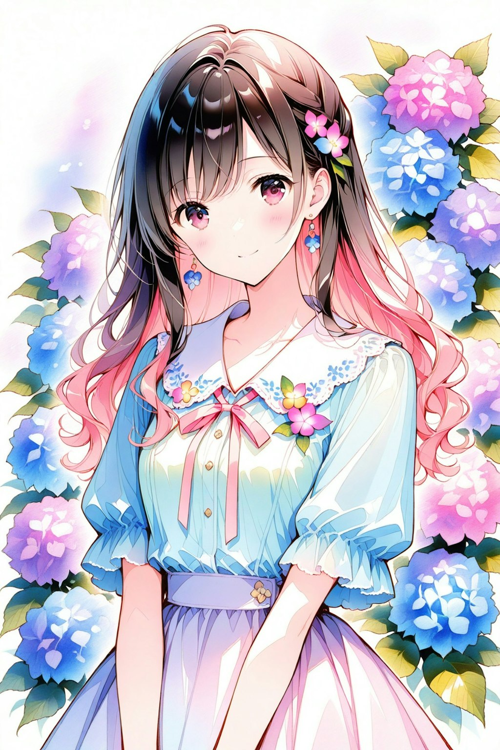 紫陽花と君