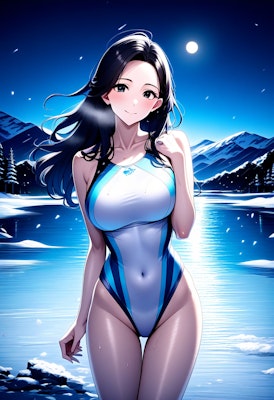 雪女の寒中水泳