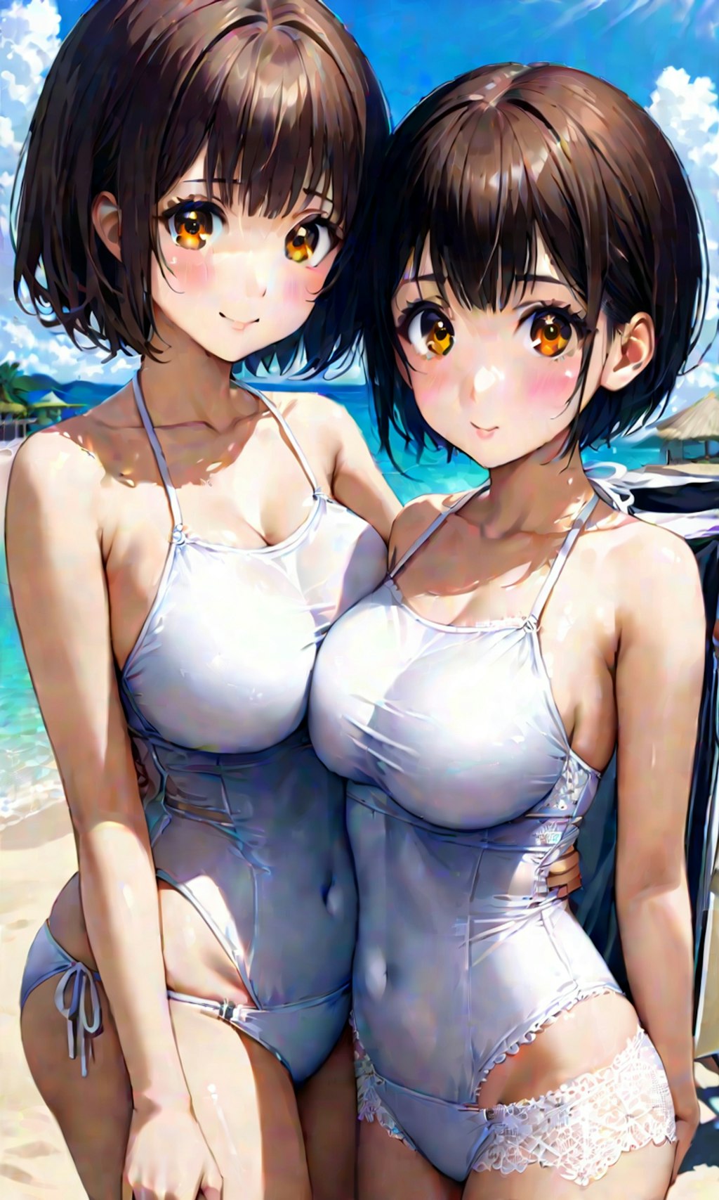 水着と女子高校生と