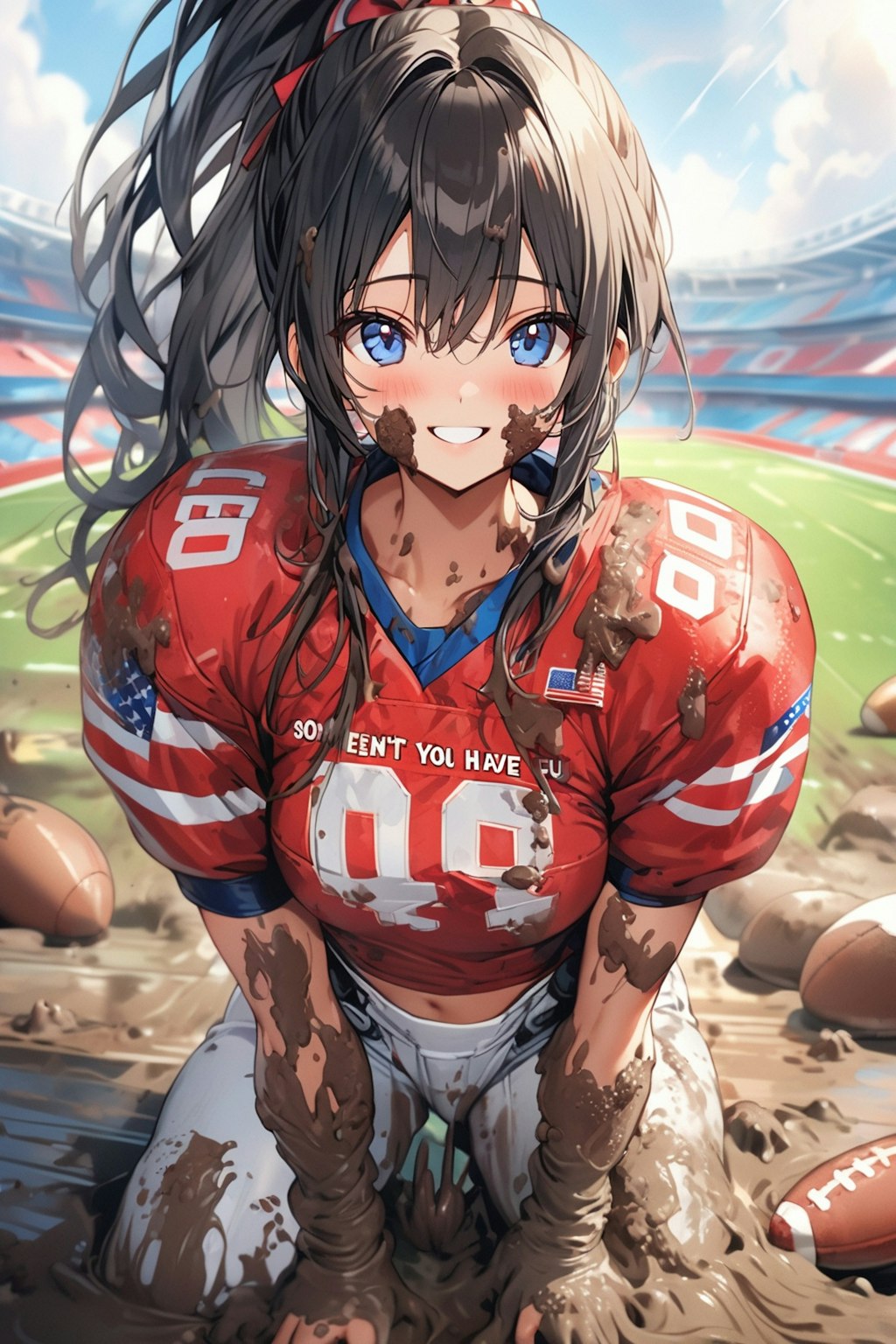 🏈泥まみれの女子アメフト 85